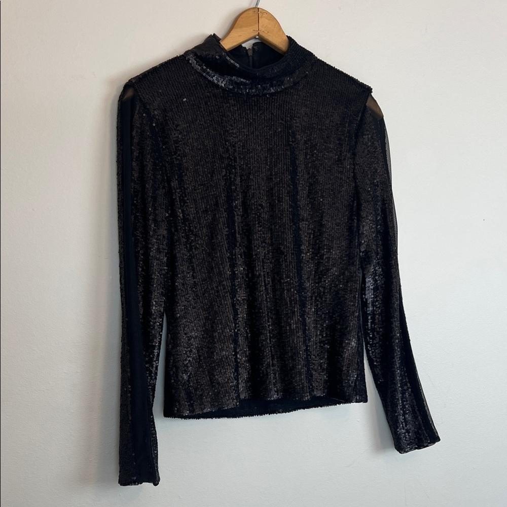 NWT Donna Karen women’s size medium “Astra Gaze” sequin long sleeve top - Picture 16 of 17
